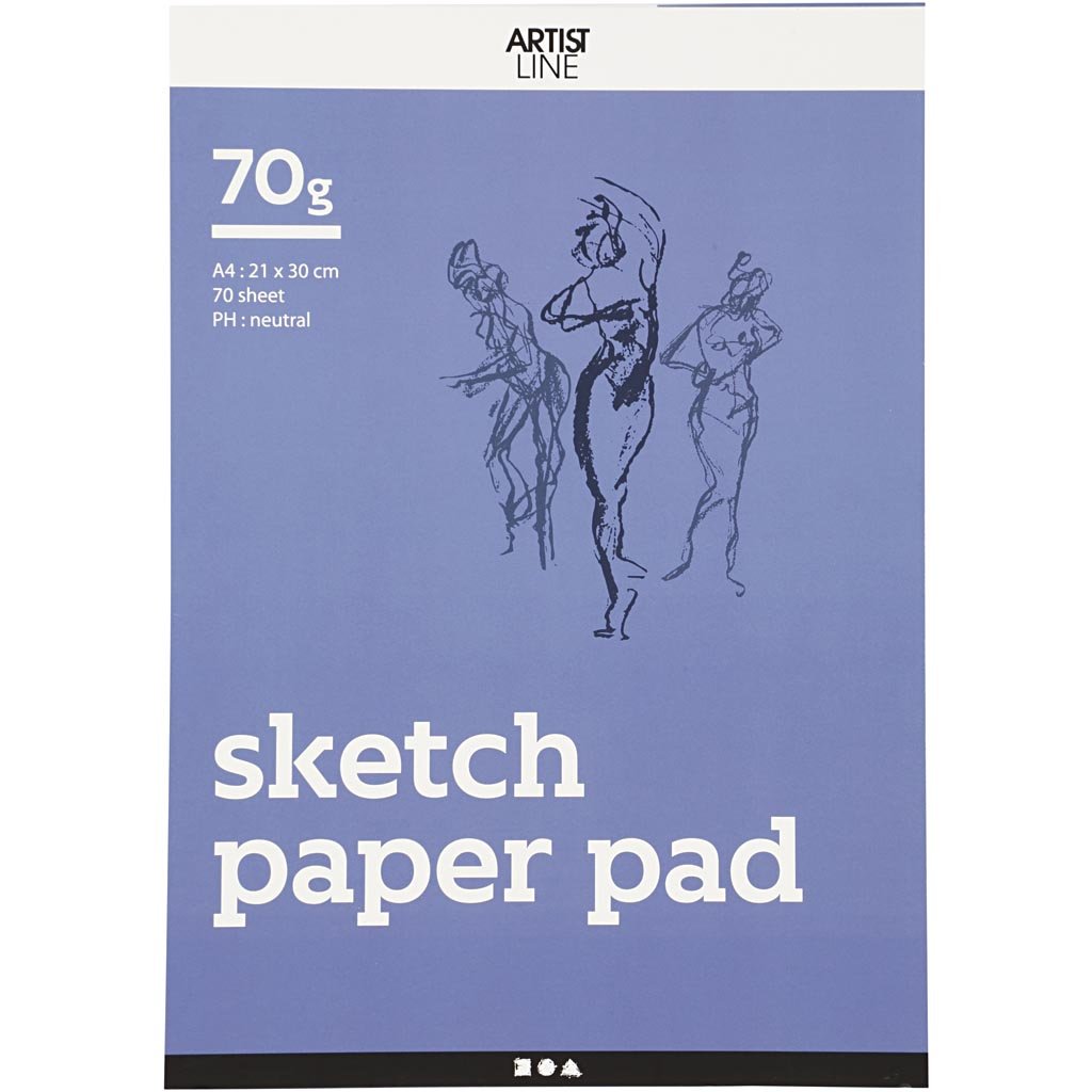 Lot de 4 blocs de dessin A4,Carnet de croquis A4,60 feuilles de papier blanc