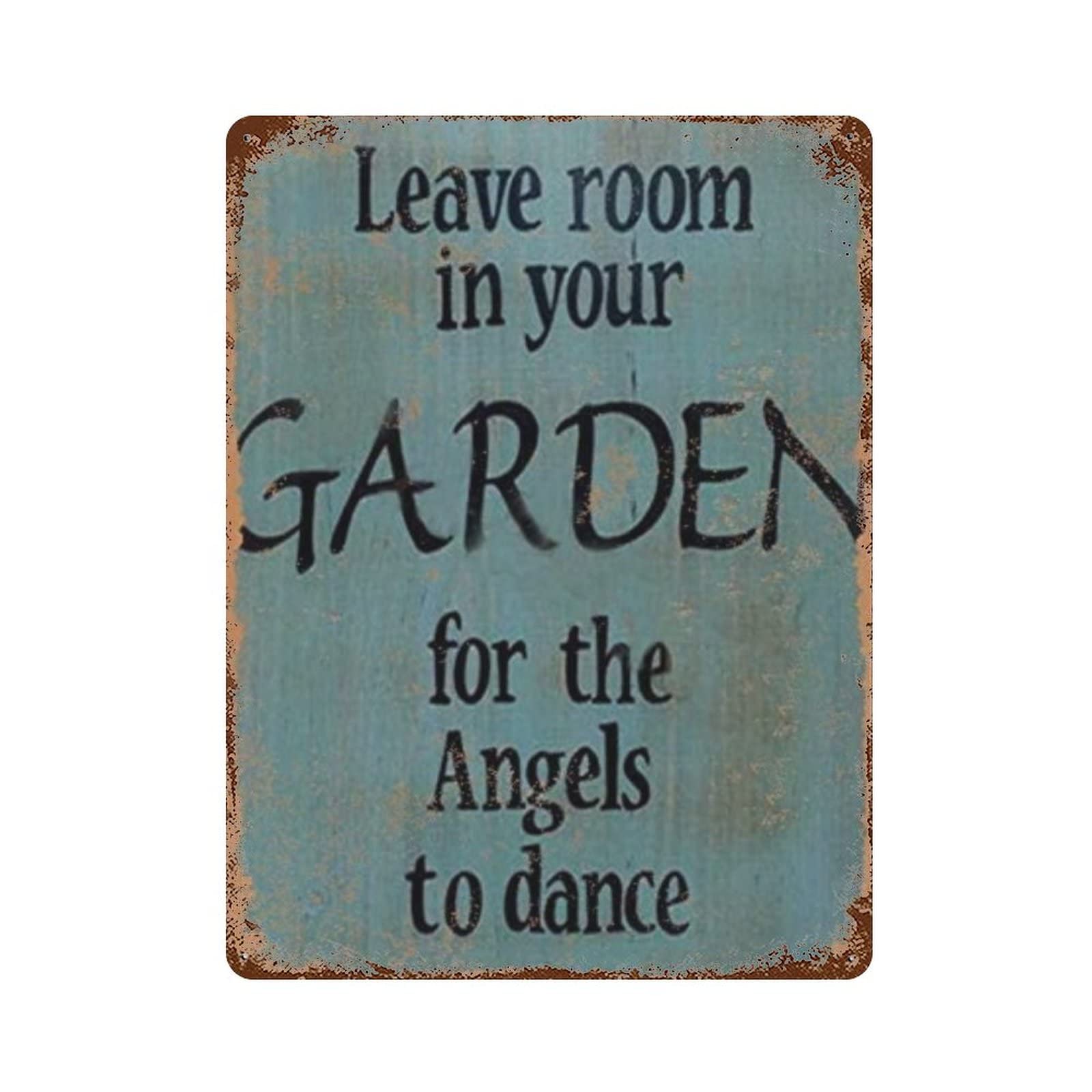 AOOEDM Leave Room In Your Garden For The Angels To Dance Vintage Tin Sign Metal Tin Signs for Man Cave Funny Art Wall Plaque Kitchen Bar Pub Coffee Shop Wall Decor