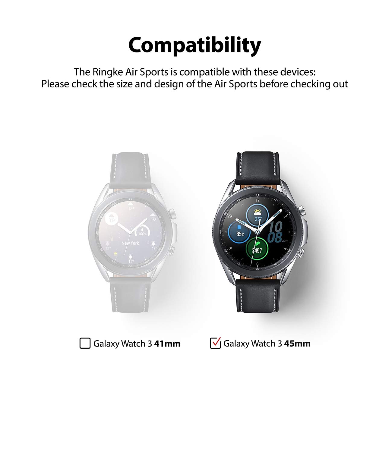 Ringke Air Sports TPU Case Designed for Galaxy Watch 3 45mm - Black 1