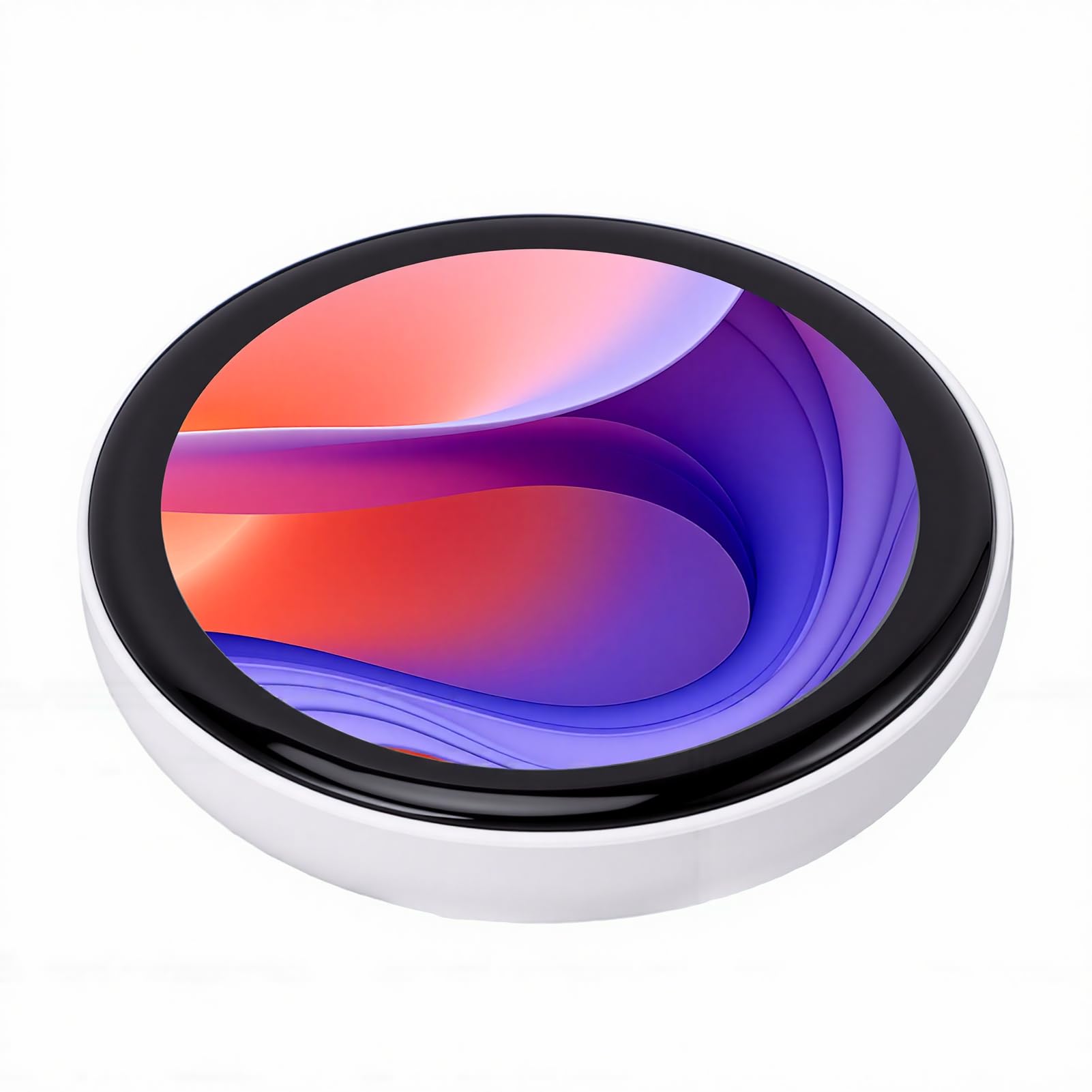 Tosuny Badge Numérique avec écran Tactile HD de 1,8 Pouces, Bluetooth 6.0 (WHITE)