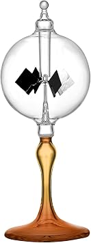 Medium Orange Solar Power Radiometer Crookes Spinning Vanes Glass Windmill Gift Home Desk Decoration M