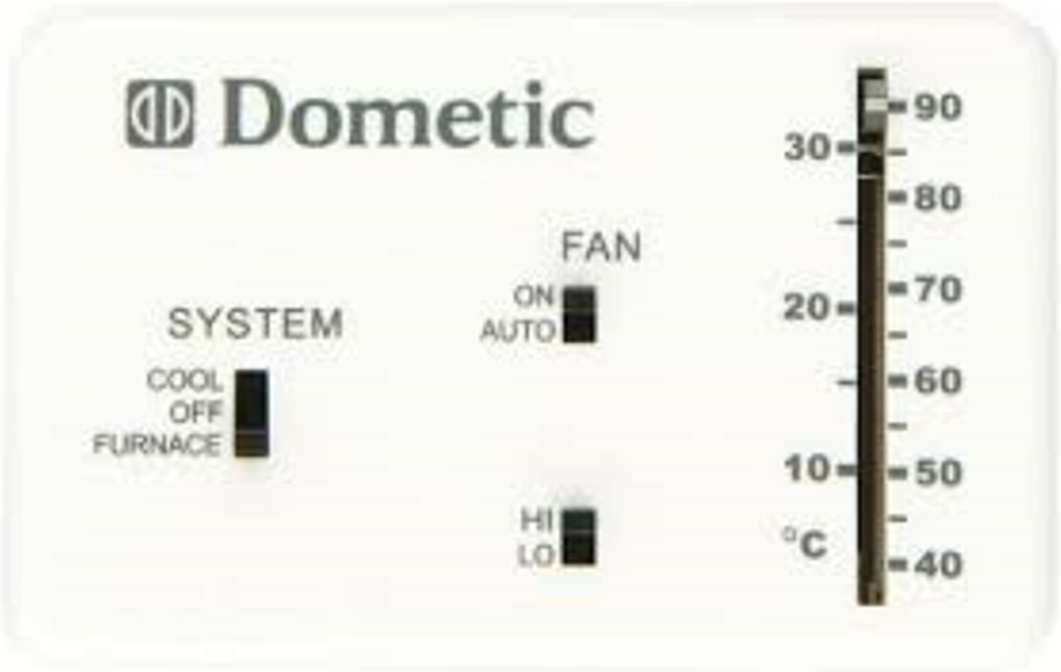 DOMETIC3106995.032 RV Analog Thermostat (Cool Only/Furnace), White