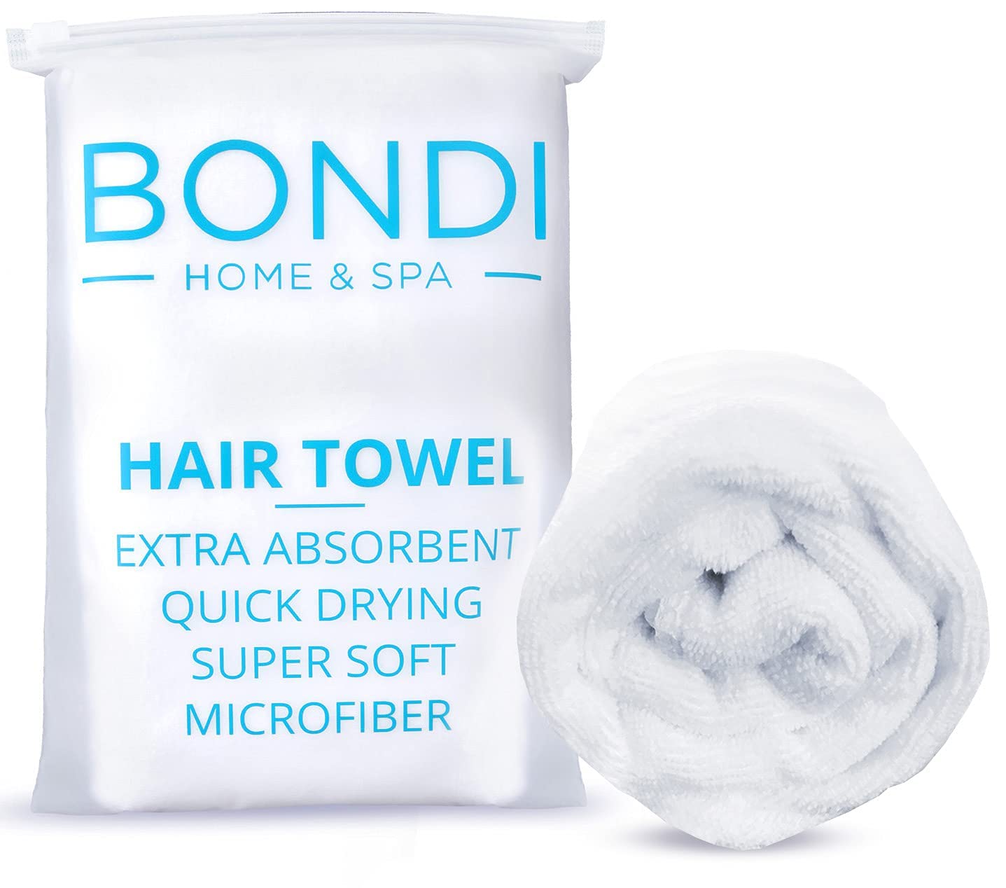 Bondi SPA Microfiber Hair Towel – Dries Hair 50% Faster – Anti-Frizz Towel for All Hair Types – Super Absorbent & Soft - XL (Rectangle) - 42 x 22 inches