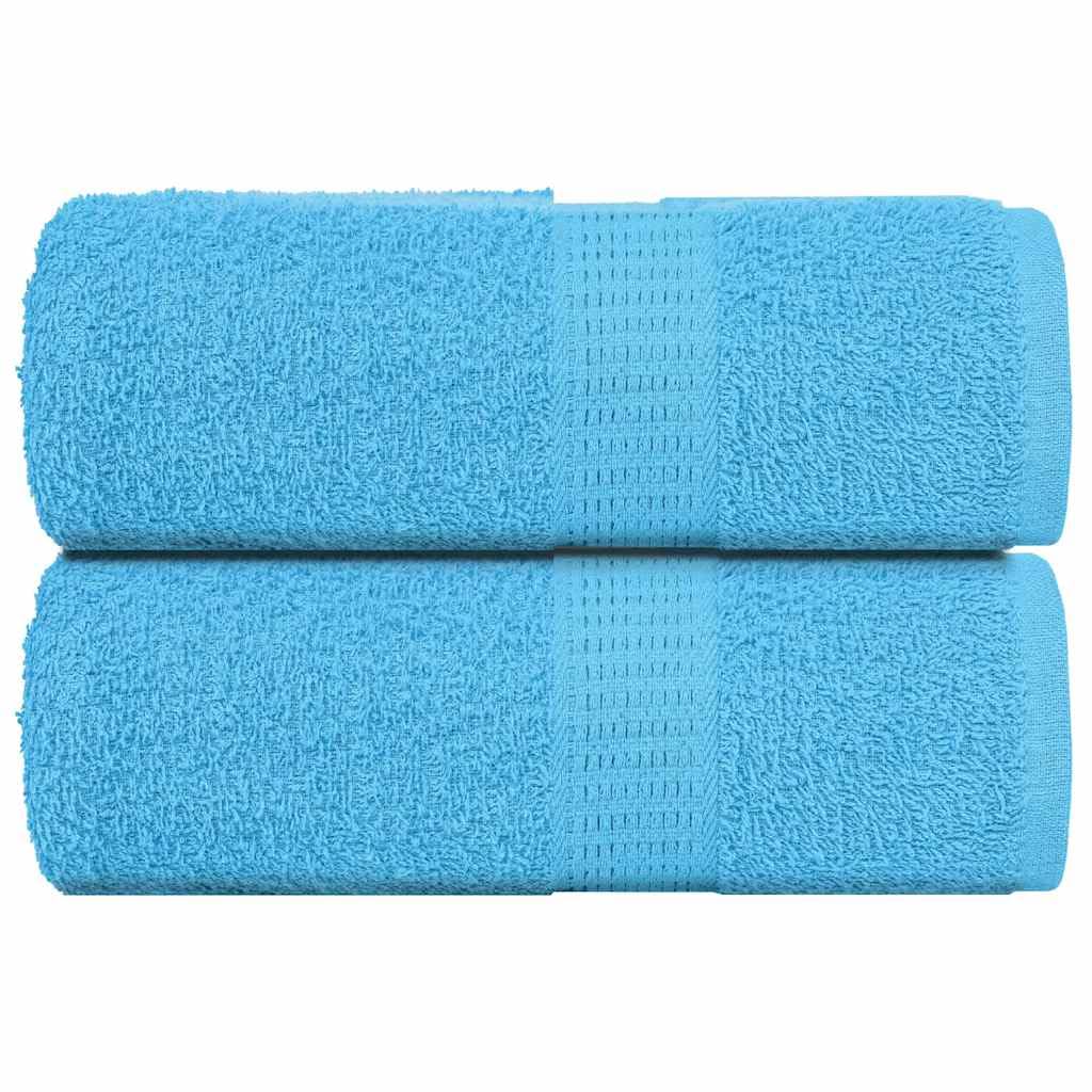 Gästetücher FROGN 2 Stück Türkis 30x50 cm 360 g/m² Baumwolle Oeko-TEX Standard 100 saugfähig mit Schlaufe, maschinenwaschbar für Bad, Küche, Sauna, Sport und Wellness