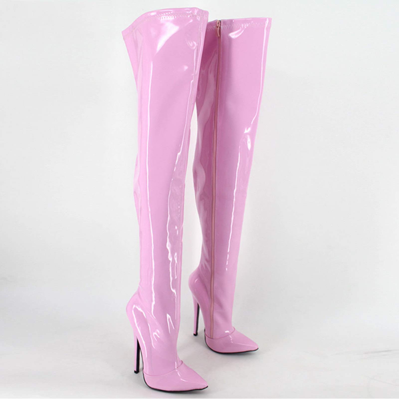 Amazon.co.jp: ハイヒールサイハイブーツスティレットヒール18CMフル