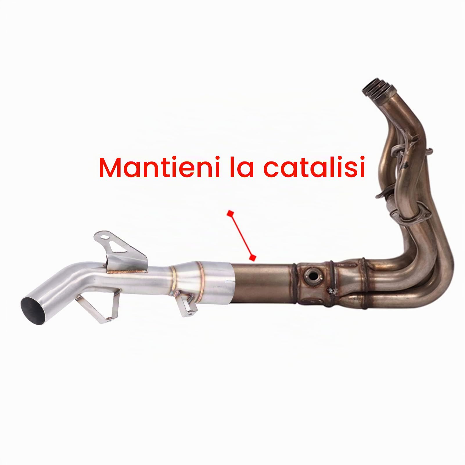 DECAT Prestazioni Mid Tubo, Scarico Motociclistico 304 Sostituzione del Tubo di Collegamento Medio in Acciaio Inossidabile per Z900 2017-2021, Tubo Centrale Silenziatore, Tubo di