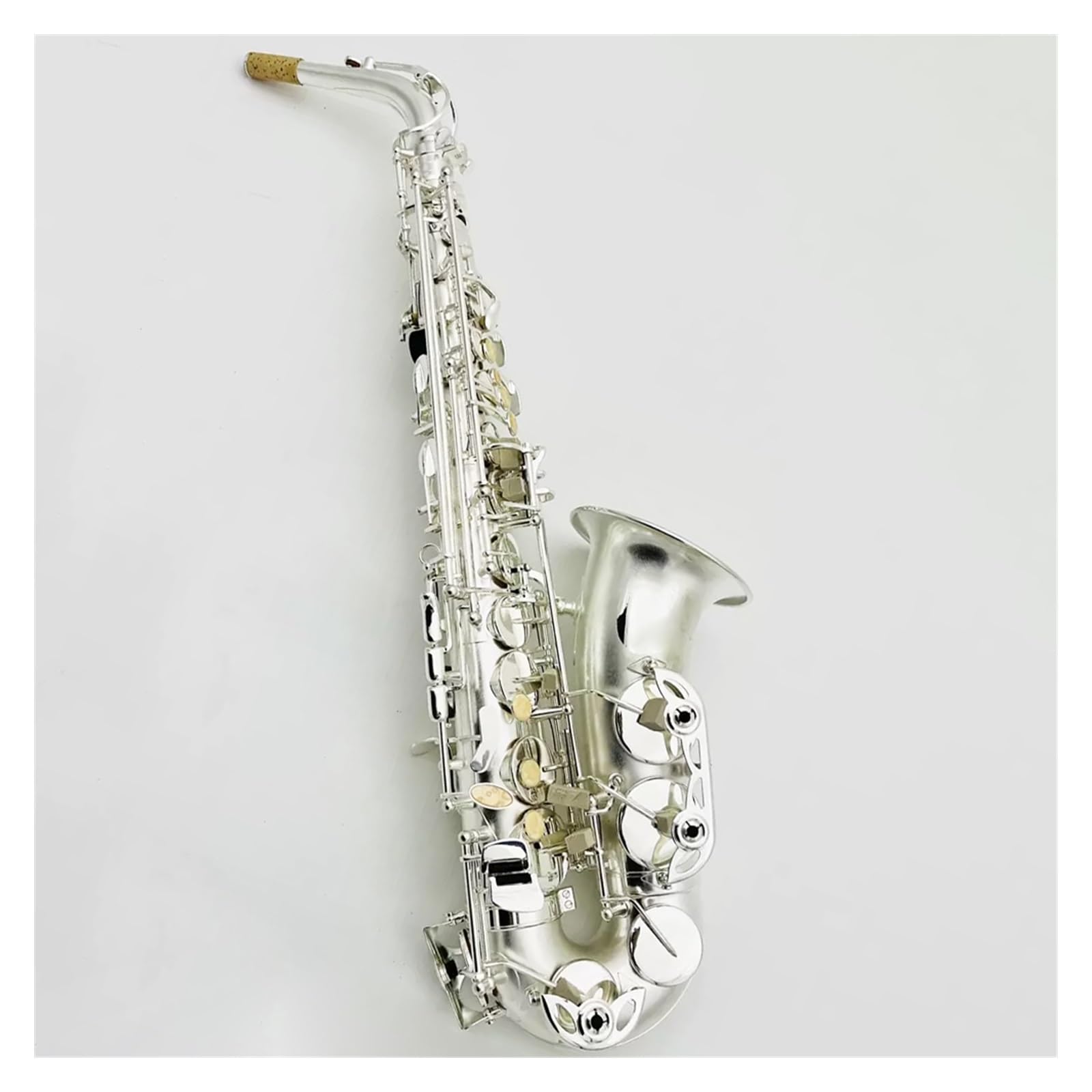 Saxofón Profesional Plateado Mate Saxofón Alto Profesional Mi Bemol Francés Proceso de fabricación Instrumento Musical de Alta Gama