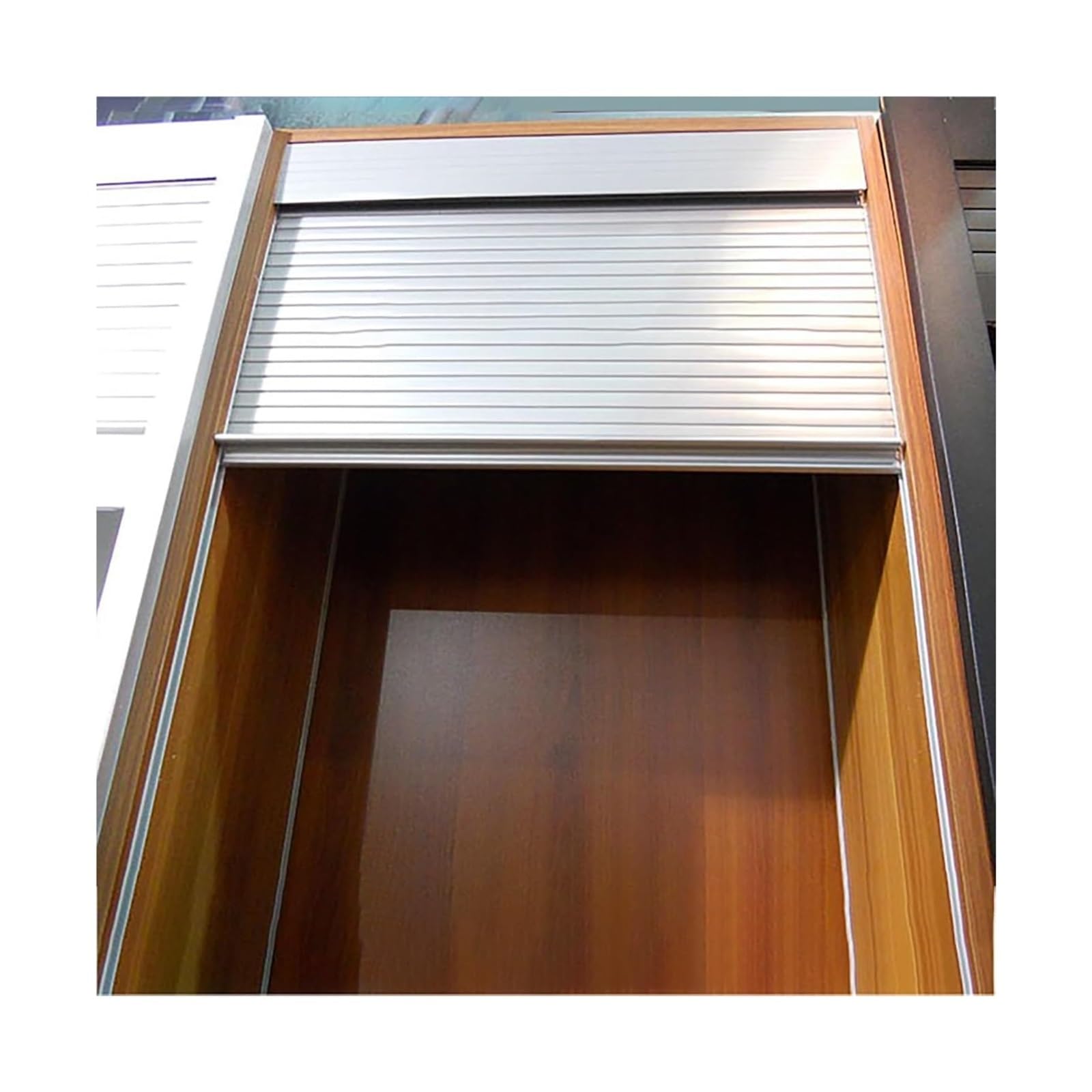 Foelanne Silver Accordion Folding Door Kit, Accordion Folding Tambour Door Kit, Pvc Roll Up Cabinet Doors System, 60X50-120Cm(60X100cm)