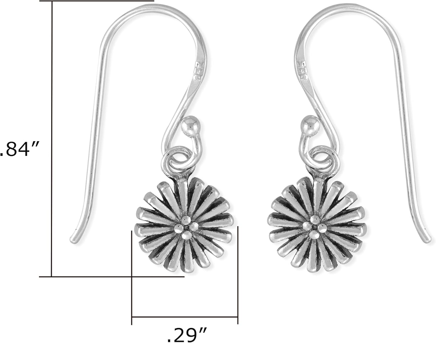 Boma Jewelry Sterling Silver Flower Dangle Earrings - Image 4