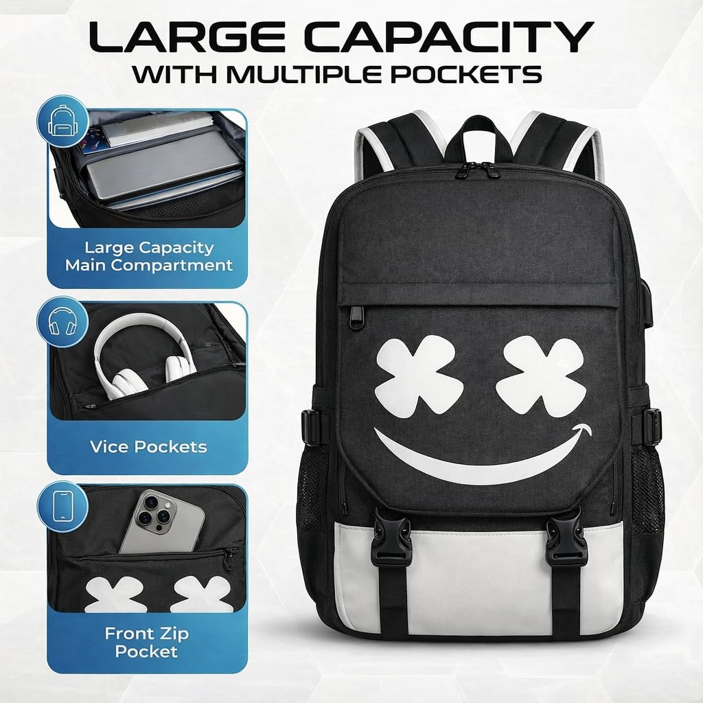 Zaino per la scuola 3 in 1, per ragazzi e ragazze, per la scuola, per ragazzi, per la scuola, riflettente, grande, impermeabile, set di borse a tracolla, astuccio e borsa a tracolla