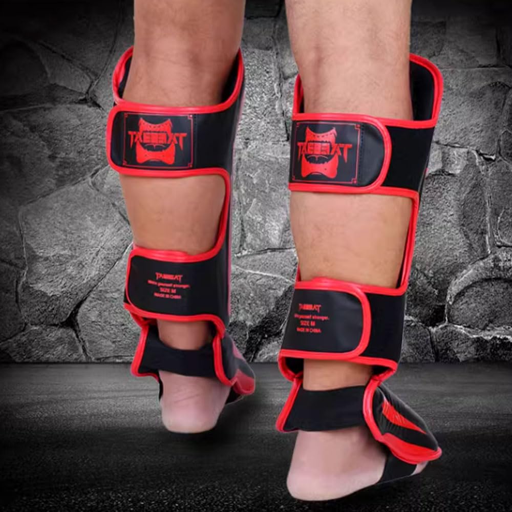 Paratibie Kick Boxing,Elastico Parastinchi Muay Thai,Protettivo Imbottita Paratibie,Paratibia Kick Boxing,Piedi Protezione Shin Guard,per Allenamento,Sparring,Arti Marziali,Boxe,Karatè