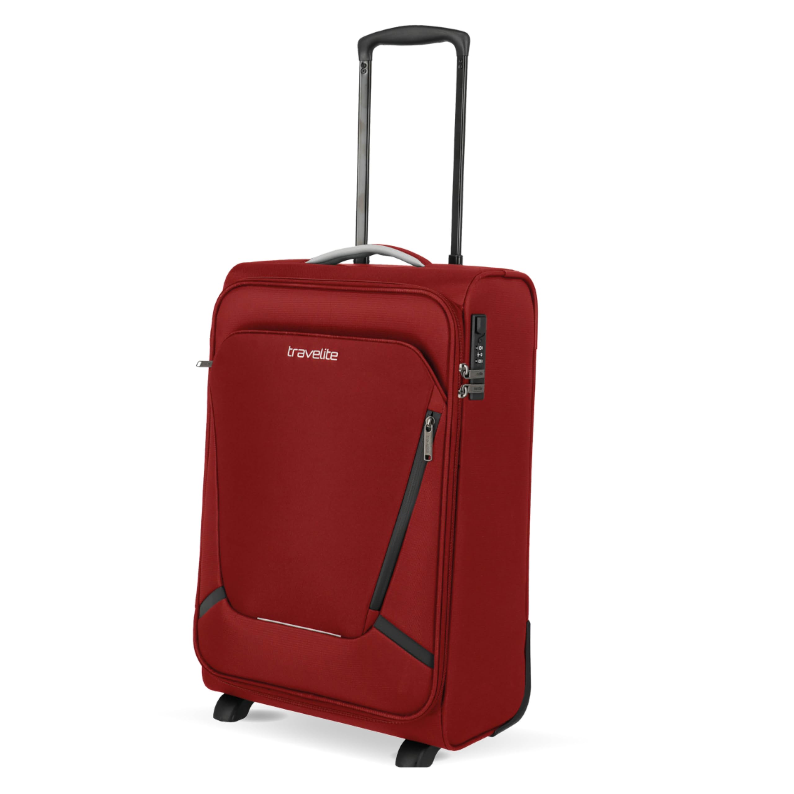 Travelite Jetpack Handgepäck Koffer 55x35x23 cm, für Air France & KLM, 2,2 kg, leichtes Weichgepäck, 2-Rollen, Zahlenschloss, aufsteckbarer Trolley