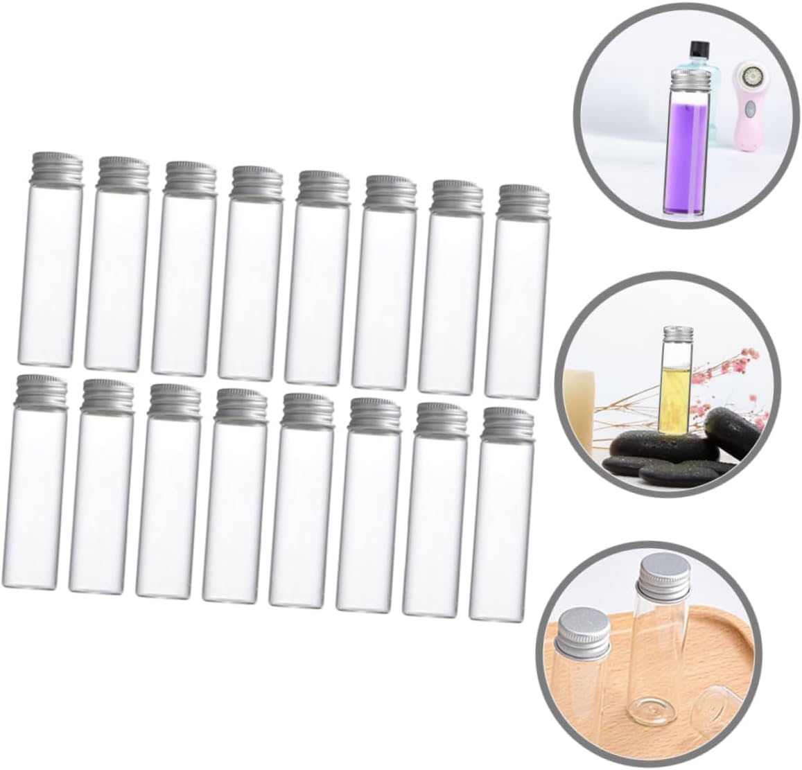 50Pcs Glass Vials with Aluminum Screw Caps Mini Storage Bottles for Inks Powders and More Versatile Lab Sample Jars with Lids for Crafting and Organization