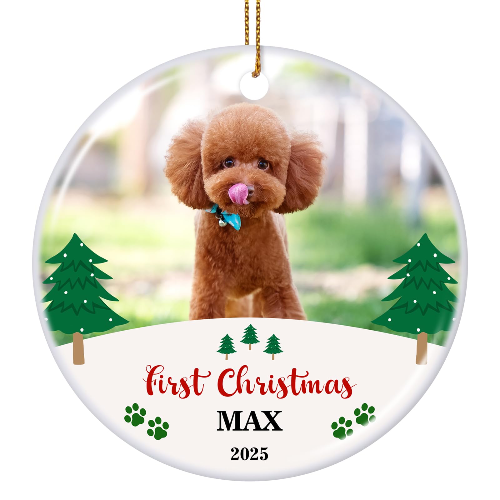 Personalized Dog First Christmas Ornament, Pet Ornaments for Christmas Tree