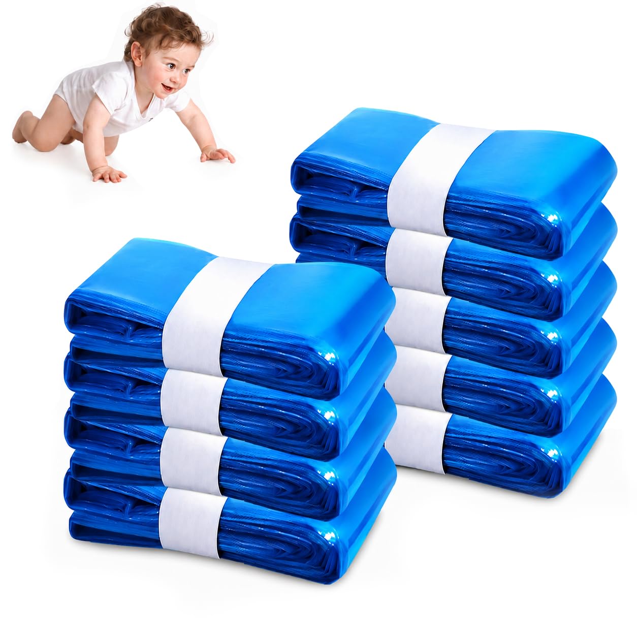 9 Pack Nappy Bin Refills, 7-Layer Odour Lock, 4.5m, Fits Most Bins
