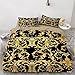 CGHCGXNTKomplet pościeli 3-częściowy, 200x200cmZłoty wzór nordycki poszwa na kołdrę i 2 poszewki na poduszki mikrofibra poliester druk oddychający zamek błyskawiczny konstrukcja antyalergiczna i łatwa w pielęgnacji