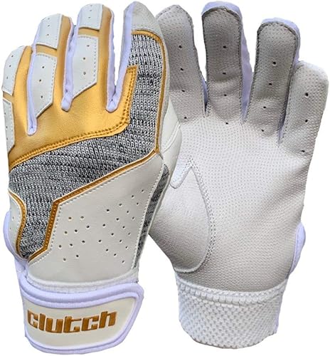 Clutch Sports Apparel Pro Series - Guantes de béisbol de cuero, diseño elegante acolchado, cómodo agarre para los dedos, para adultos y jóvenes