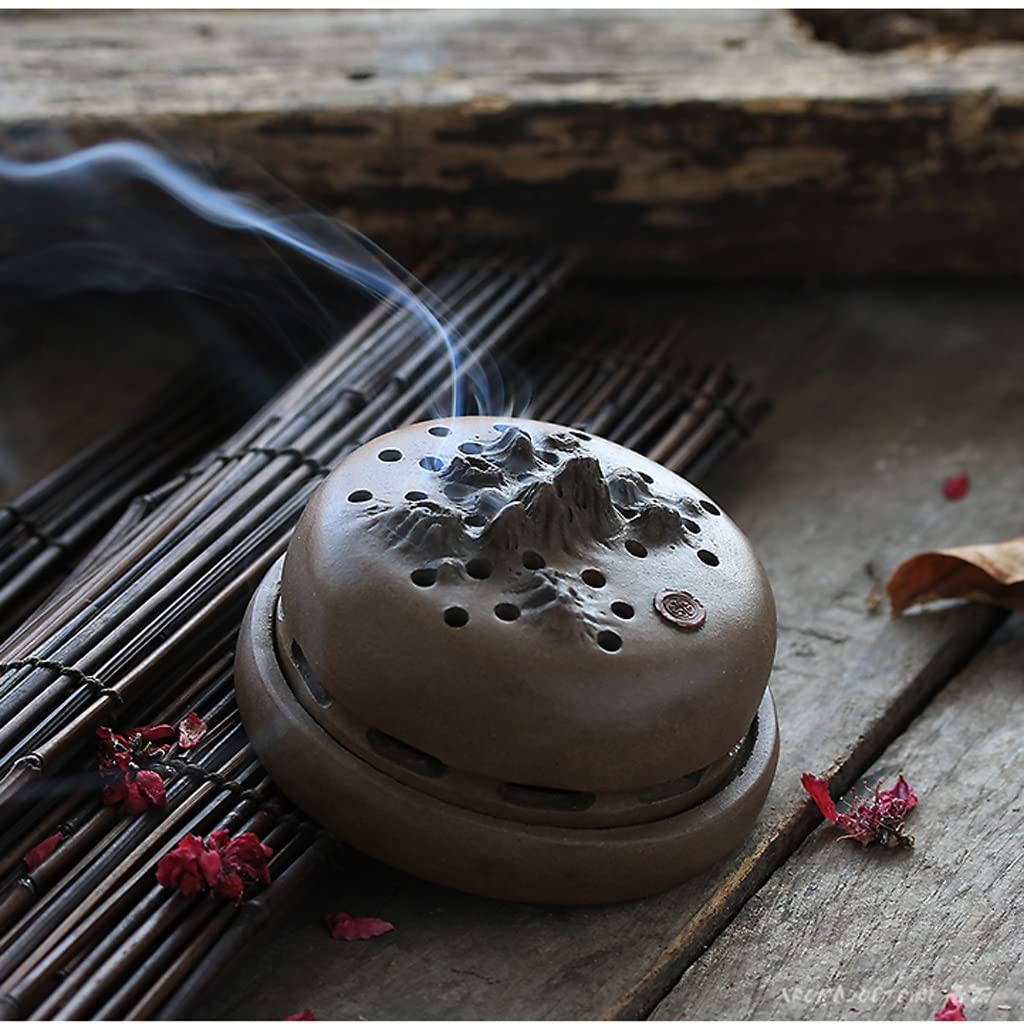BONAD Räucherkegelhalter Lila Sand handgemachte Sandelholz Ofen kreative Weihrauch Dekoration Pfanne Weihrauch Ofen Aromatherapie Ofen Weihrauch Straße Weihrauch Wasserfall
