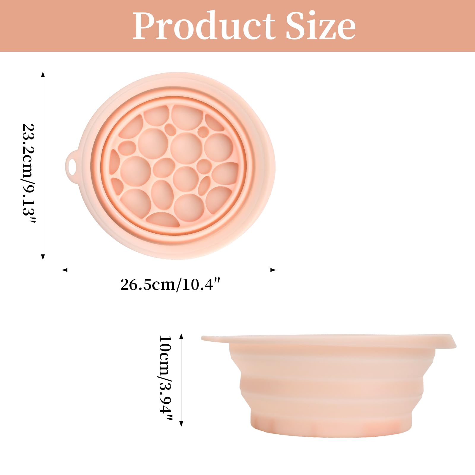 Bol pour Le Visage, Bol en Silicone pour Le Visage avec Bac à Glaçons Intégré, Lavabo Pliable, Bol Plongeant Portable, À Suspendre, Rose