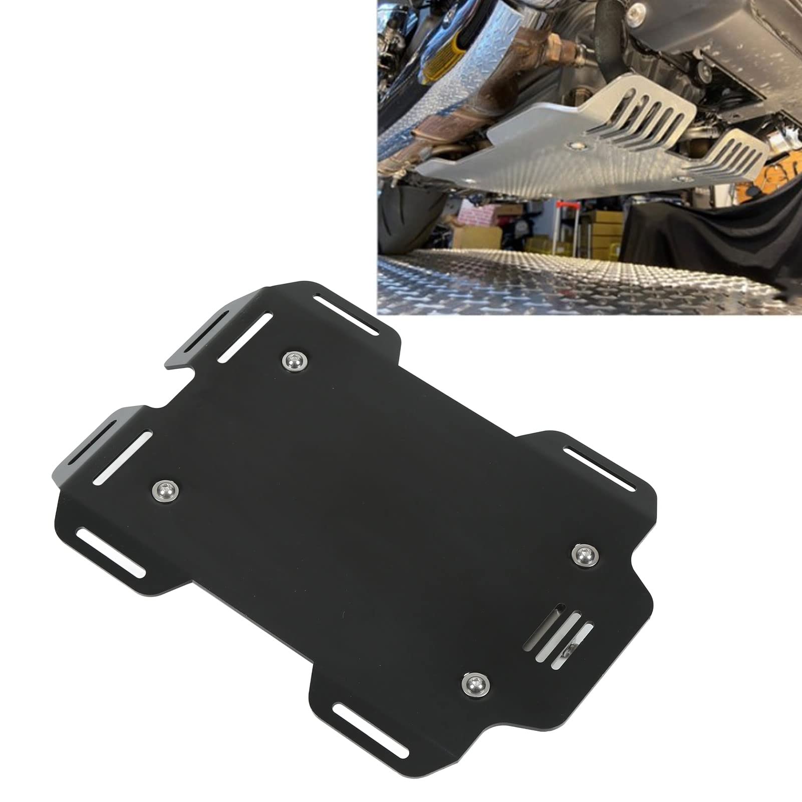 YUYTE Podwozie Motocykla Osłona Silnika dla R18 2020 2022 Aluminiowa Dolna Płyta Osłaniająca łatwa Instalacja (BLACK)