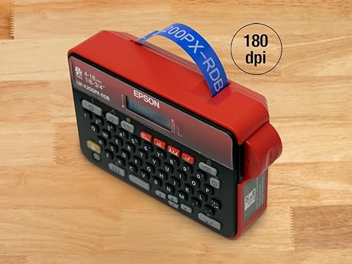 Miniatura 2 de LABELWORKS Epson LW-K200PX-RDB QWERTY - Etiquetadora de teclado portátil para el hogar y pasatiempos, manualidades, organiza y personaliza,