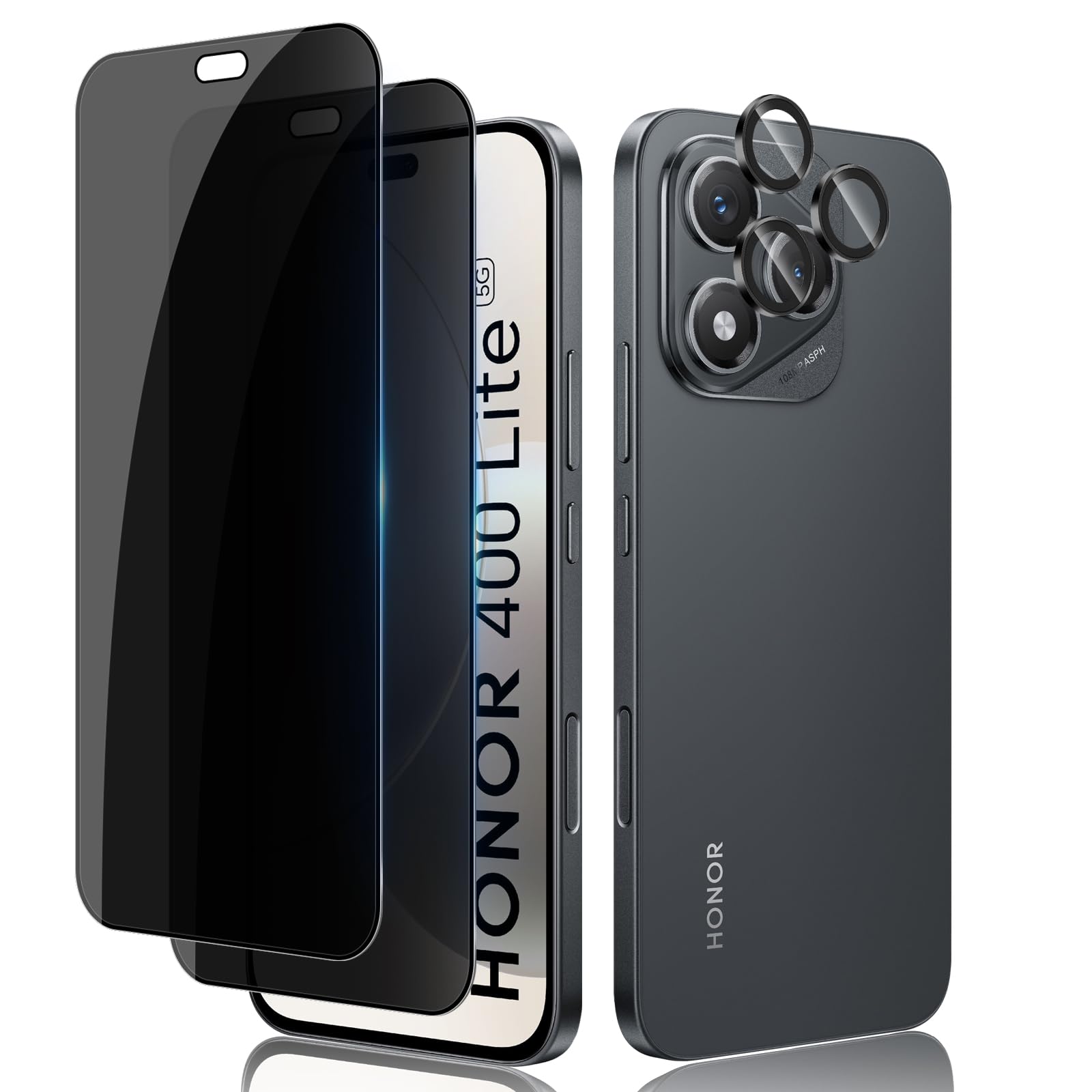 Custodia 2 in 1 per Honor 400 Lite, in vetro temperato con