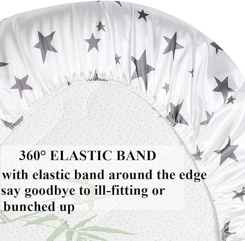 Miniatura 5 de Juego de sábanas de moisés, 2 unidades de satén ultra suave de seda para rectángulo, reloj de arena, oval, colchón de moisés protector para el pelo