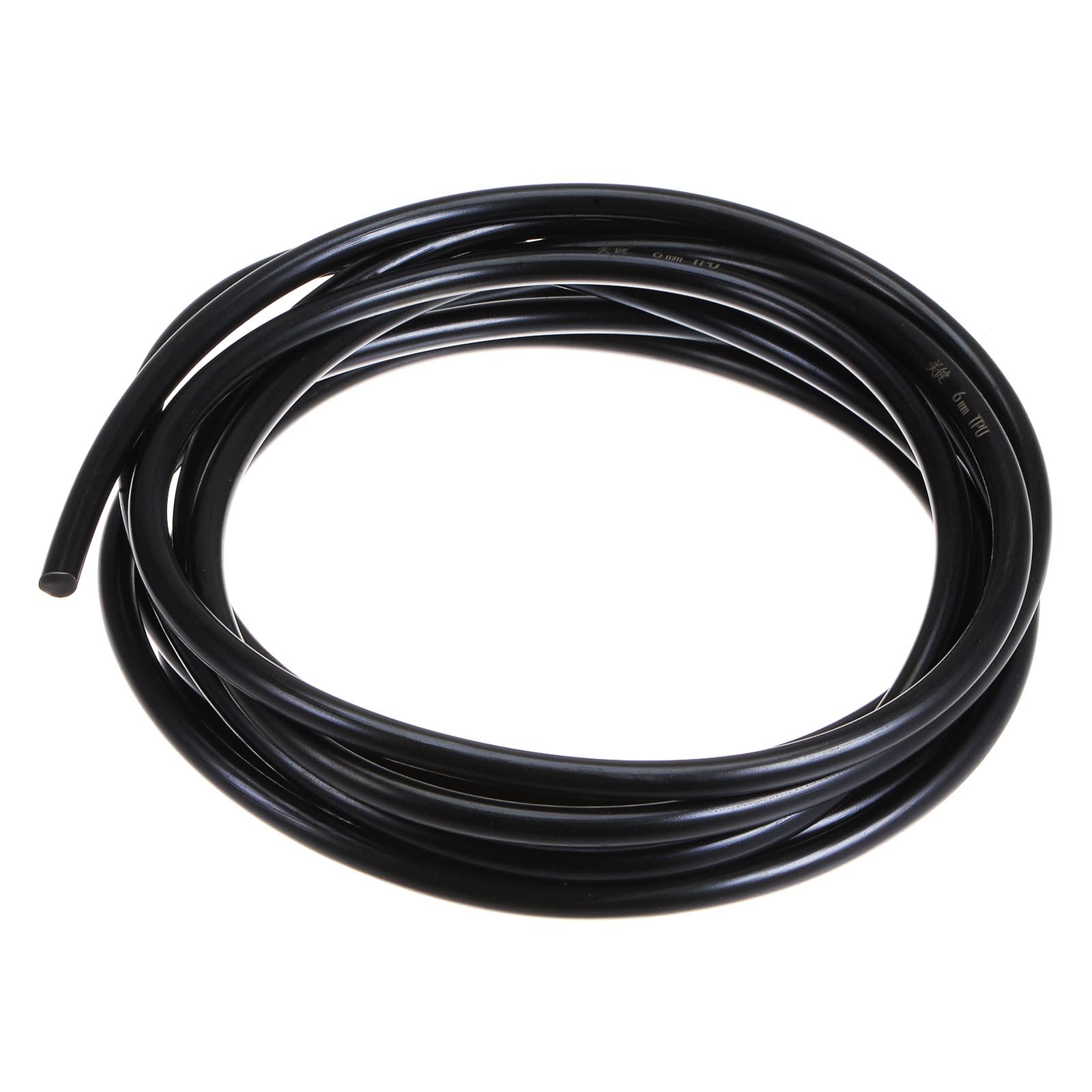QUARKZMAN PU Transmisión Correa Poliuretano Redonda 6mm Diámetro 3 Metros Longitud Suave Superficie Uretano Negro