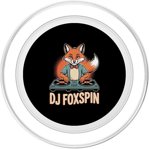 Miniatura 2 de DJ Foxspin Retro Fox - Tocadiscos DJ Club Vibes PopSockets PopGrip para MagSafe