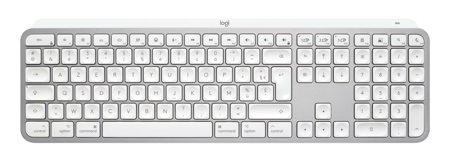 Logitech MX Keys S for Mac, kabellose Tastatur, flüssig, präzise Eingabe, programmierbare Tasten, Hintergrundbeleuchtung, Bluetooth, wiederaufladbar, USB-C für MacBook Pro, MacBook Air, iMac, iPad