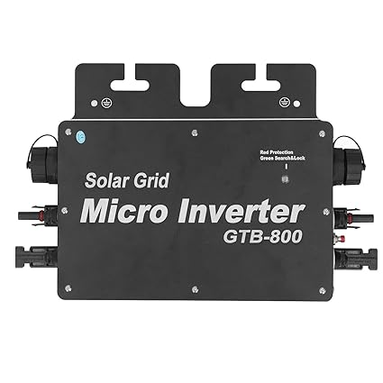 800W Micro Inverter, Solar Grid Tie Micro Inverter IP65 WiFi Control DC to AC Solar Inverter 120V 230V Automatic Identification Power Inverters, Aluminum Alloy Solar Grid Tie Inverter(EU #1)