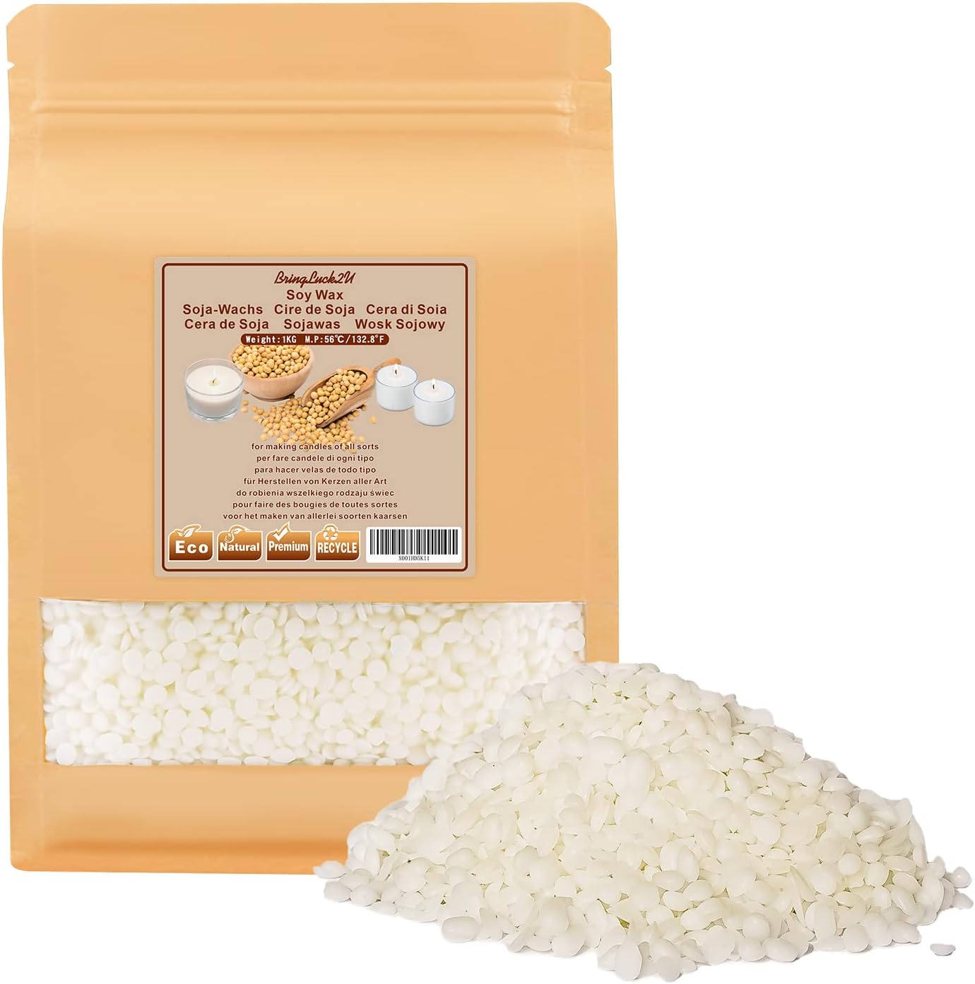 Sojawachs Flocken Für Kerzen - 100% Natürlich, Rein, Premium Kerzenwachs, 1kg Oder 2kg