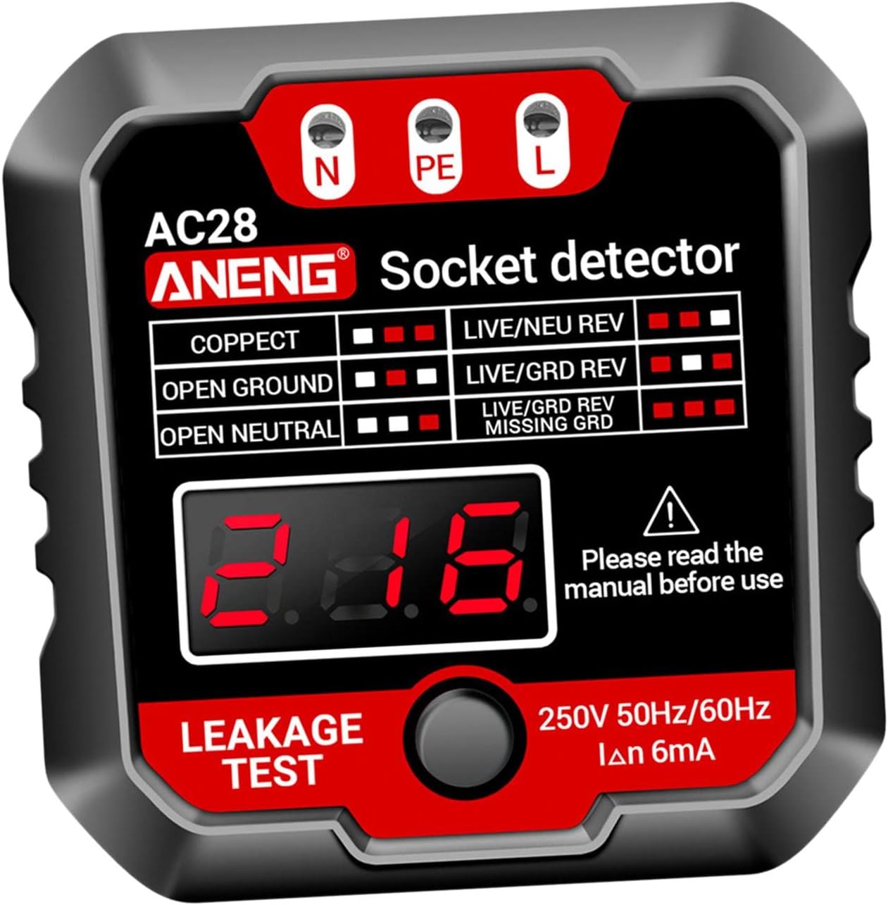 Outlet Tester Polarity Test Circuit Analyzer Phase Check Sockets Tester Black|1 Piece Socket Tester| Other Test & Measurement| Electrical & Test Equipment |Business & Industrial