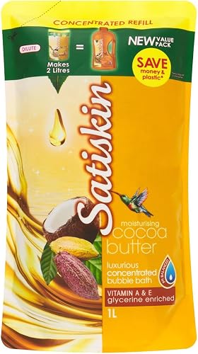 Satiskin Cocoa Butter Bubble Bath Refill 1 Litre