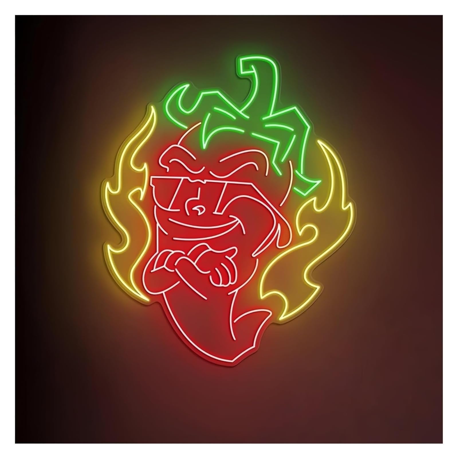 Segno di luce al neon Lampada al neon rilassante con scritta "Peperoncino", ideale per bistrot e ristoranti(G,90cm)