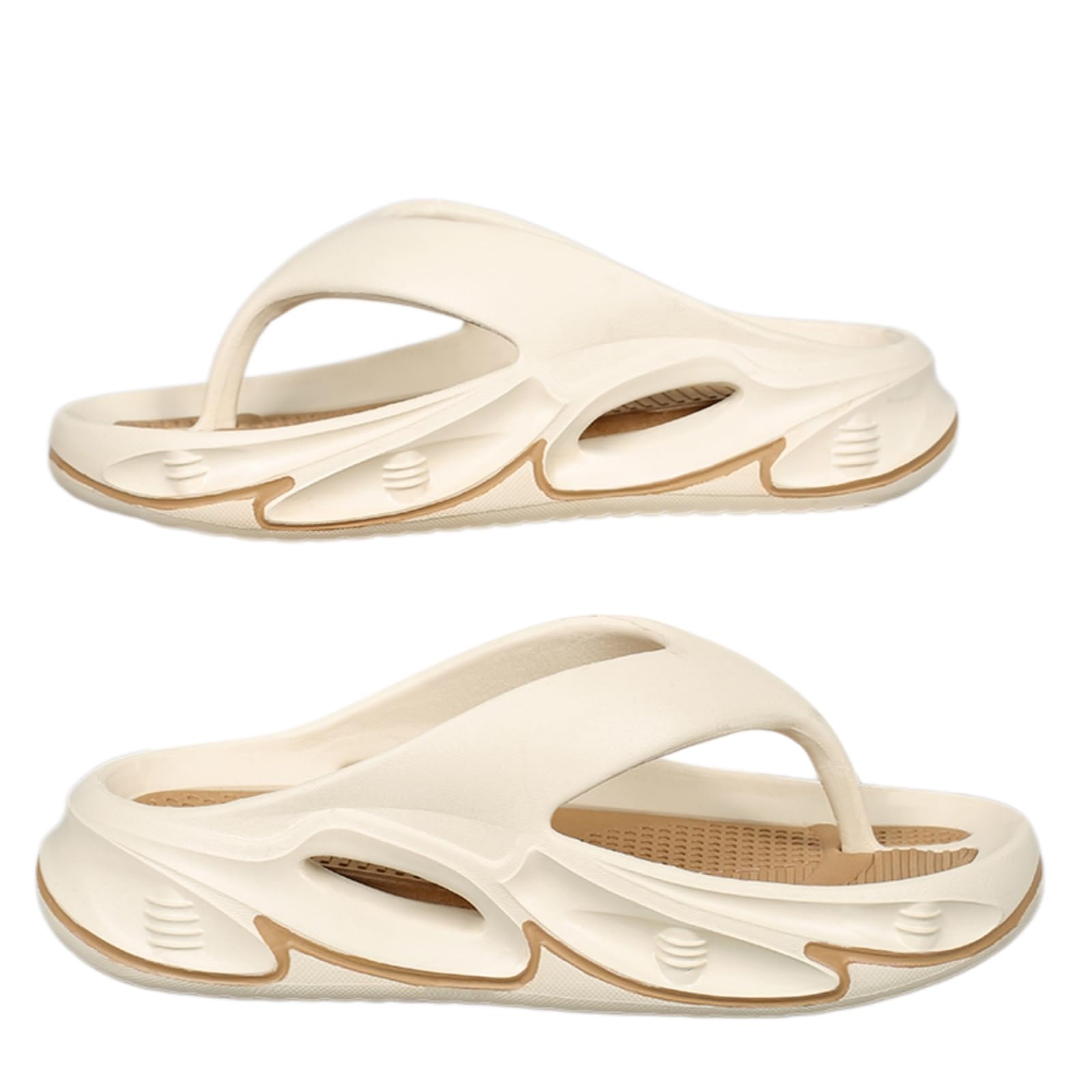 Chaussons été tongs hommes sandales de bain plateforme beiges 38-39