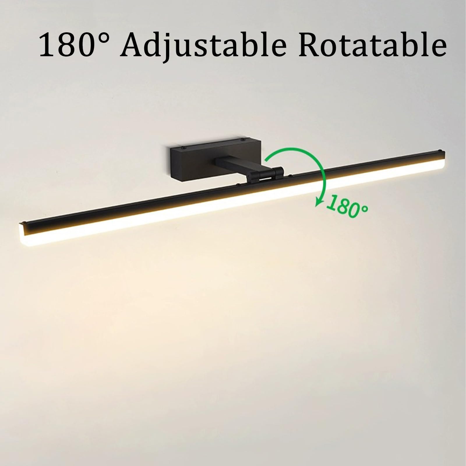 LED Spiegelleuchte Badezimmer Wasserdicht Wandleuchten 3 Farbtemperatur Dimmbar Modern Wandlampen 180° Drehbar Wandbeleuchtung für Schminktisch Wohnzimmer Make-up (Silber,70cm)