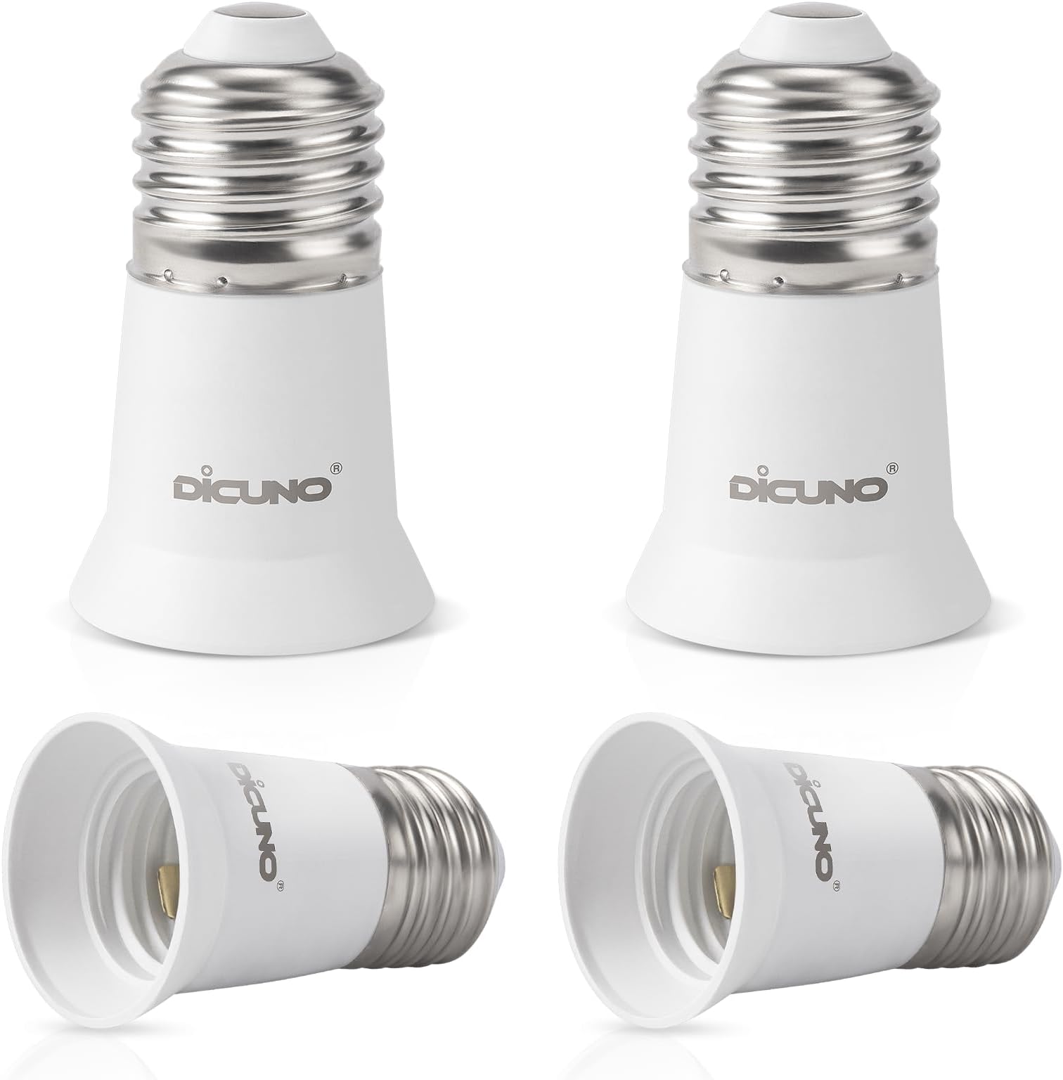 E26 3CM/1.2 Inch Socket Extender, E26 Lamp Bulb Socket Extension, Lamp Holder Adapter, 4-Pack
