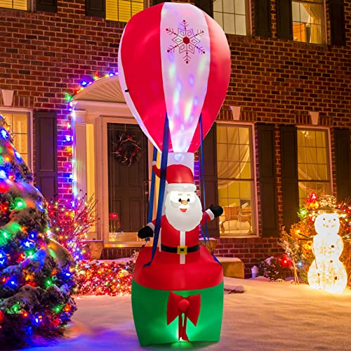 COSTWAY 4.5FT/8FT/12FT Christmas Santa Claus, Xmas Hot Air Balloon Decoration with LED Lights, Holiday Decor for Yard, Garden and Lawn (12FT Inflatable Santa Claus) COSTWAY 4.5FT/8FT/12FT Christmas Santa Claus, Xmas Hot Air Balloon Decoration with LED Lights, Holiday Decor for Yard, Garden and Lawn (12FT Inflatable Santa Claus)