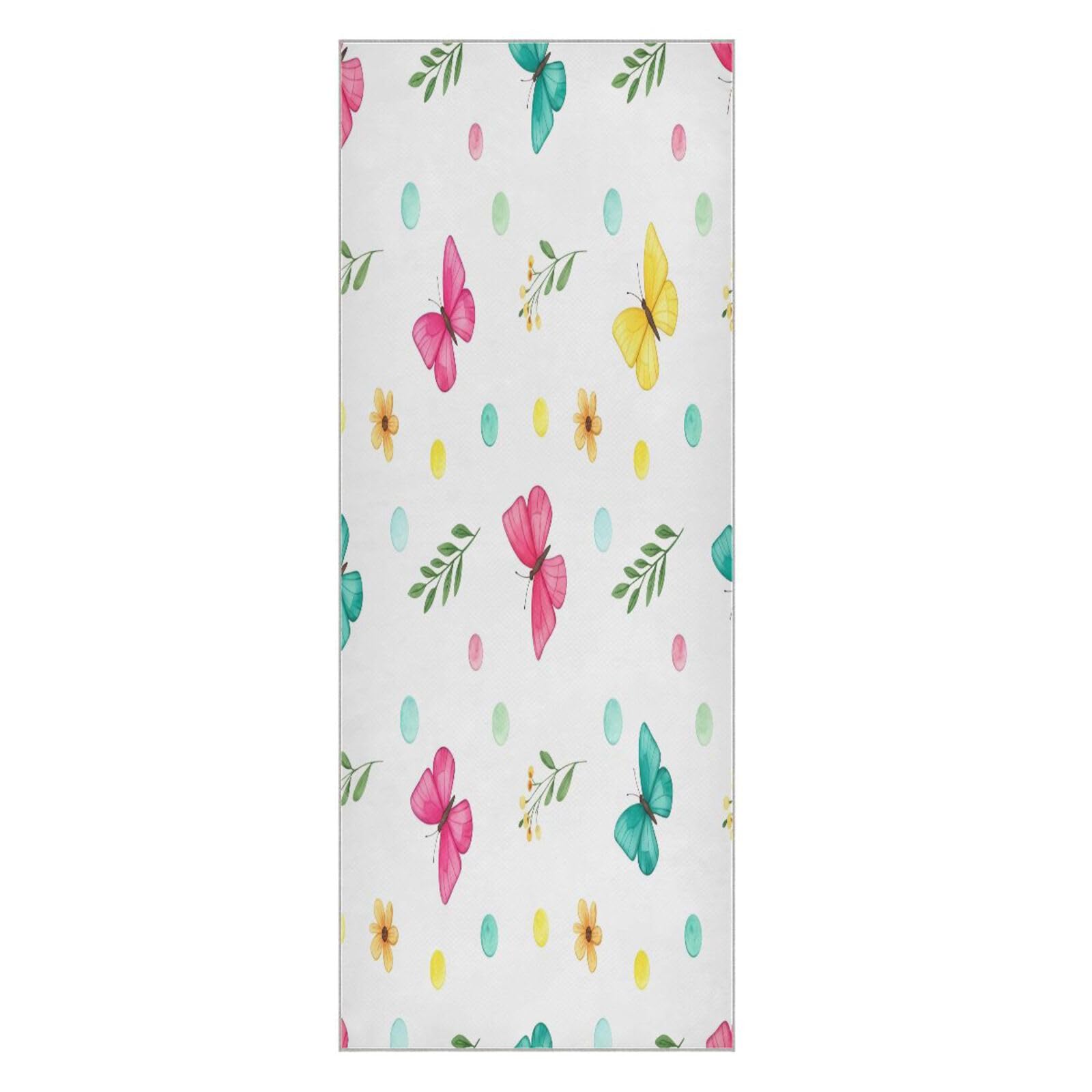 BURSTDDY Butterfly Hot Yoga Towel Absorbent Non Slip Yoga Mat Towel