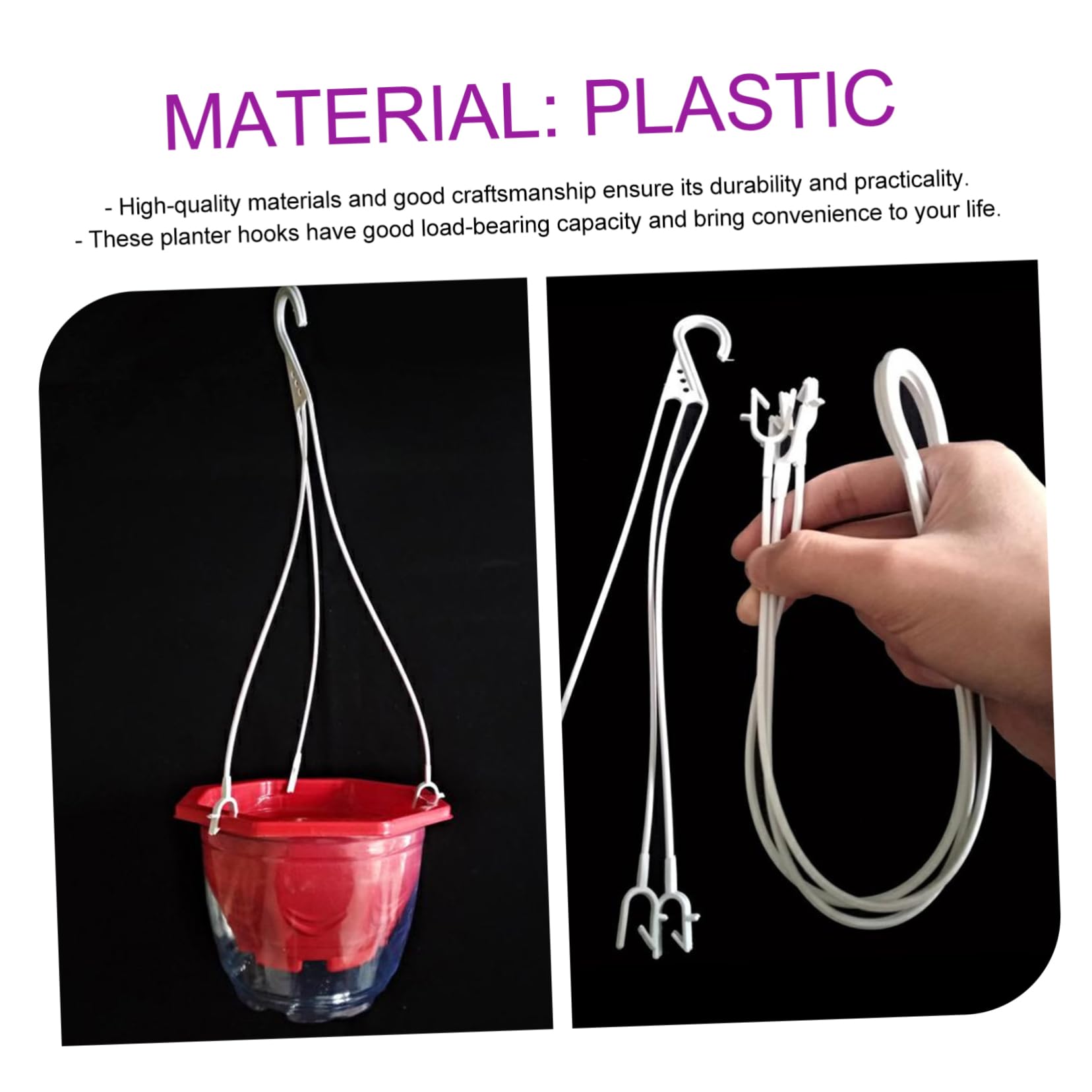 60pièces Crochets Pour Pots De Fleurs Plastique Supports De Fleurs Outils De Suspension Pour Pots De Crochets Pour De Suspendus