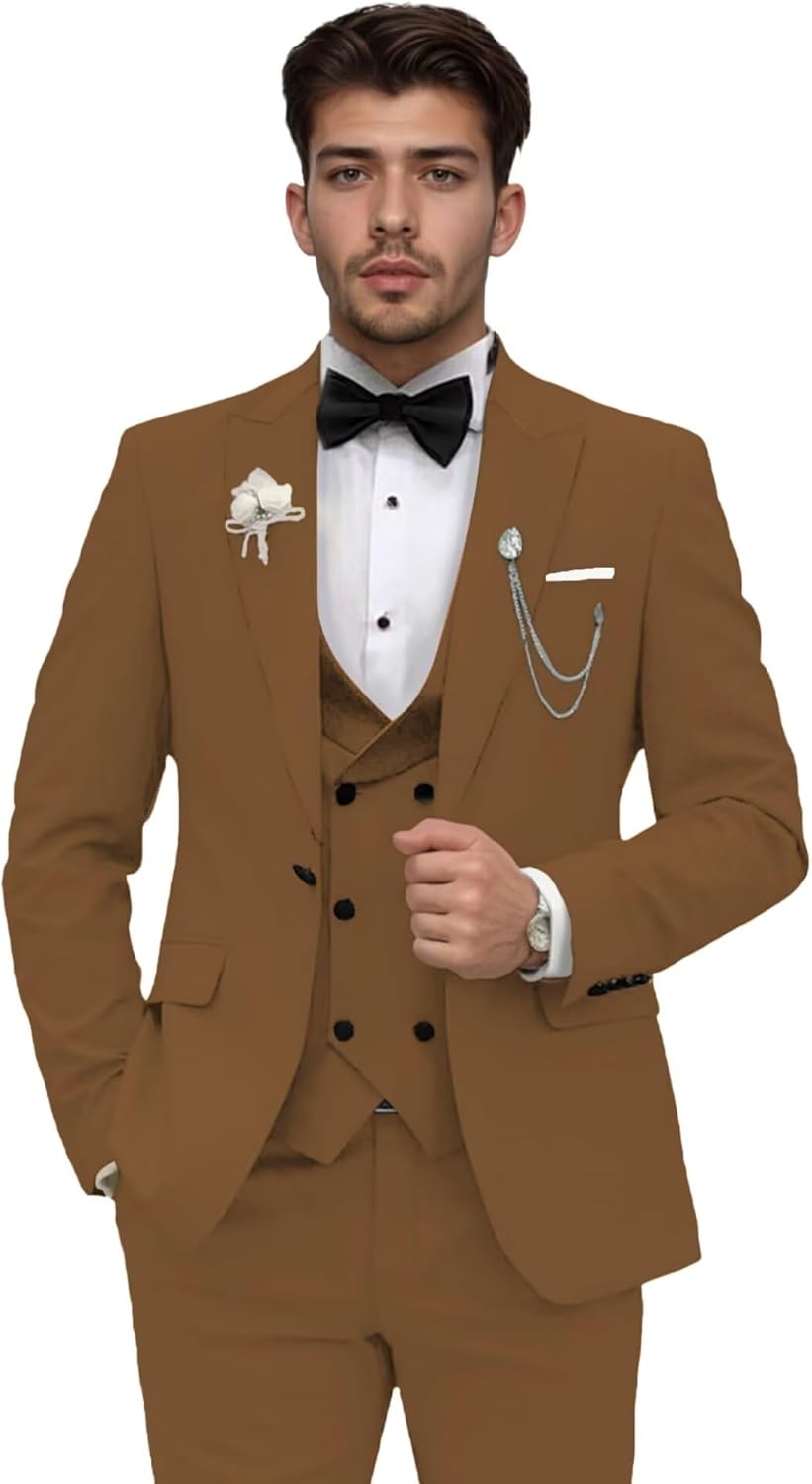 Men's Tuxedos Suit 3 Piece Big and Tall Suits for Men Slim Fit Tuxedo for Men Wedding Prom Party Business Men's Suits
