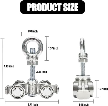 4 Wheel Trolley Assembly Rollers, Silent Heavy Duty Trolley with M10 Bolt and Nuts for 1-5/8 Wide and All 1-5/8 or Taller Strut Channels (6pcs)