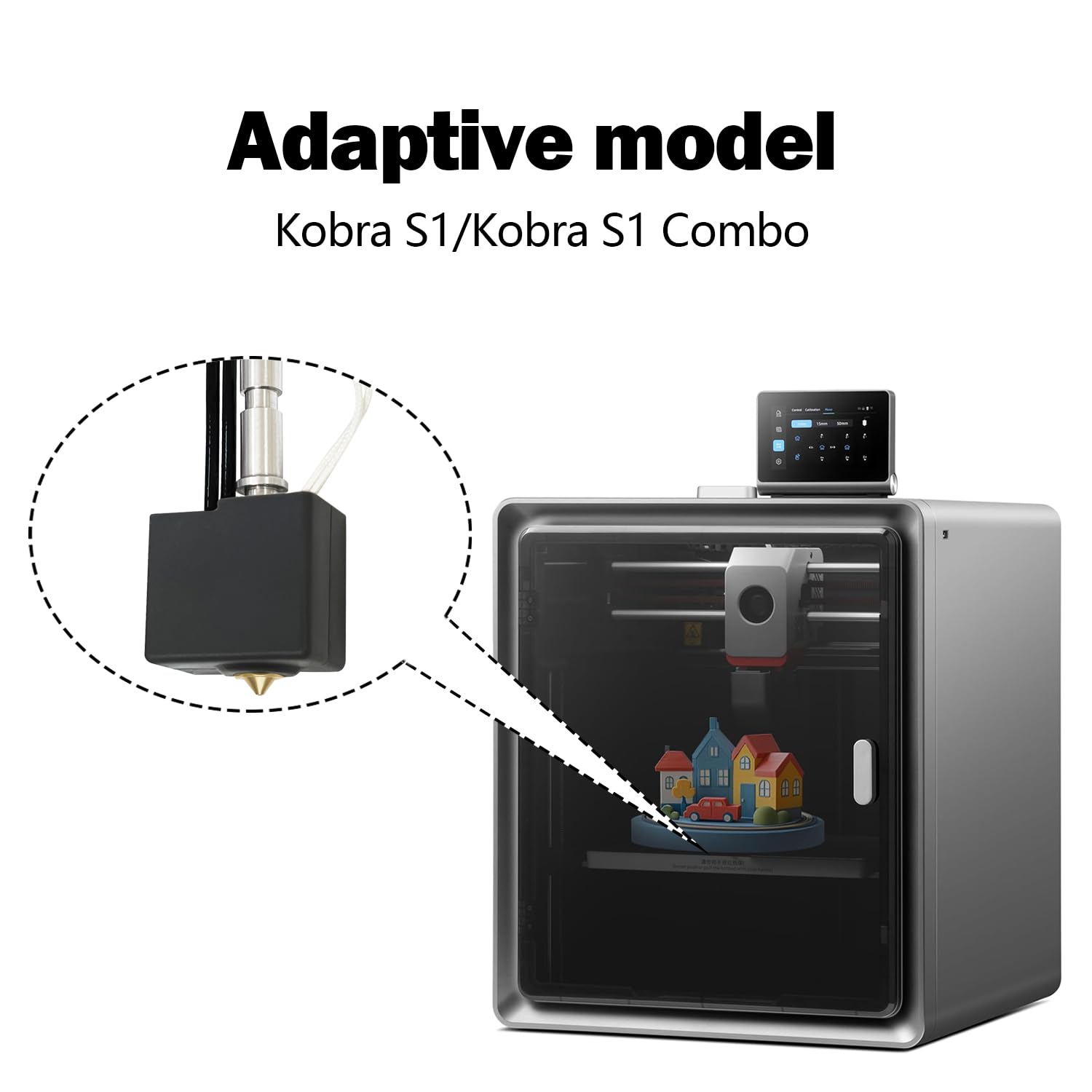 Lot de 2 extrudeuses Kobra S1 Hotend Kobra S1 Combo Hot End Kobra S1 Hotend avec buse en laiton - Tête d'impression de rechange pour imprimante 3D Anycubic