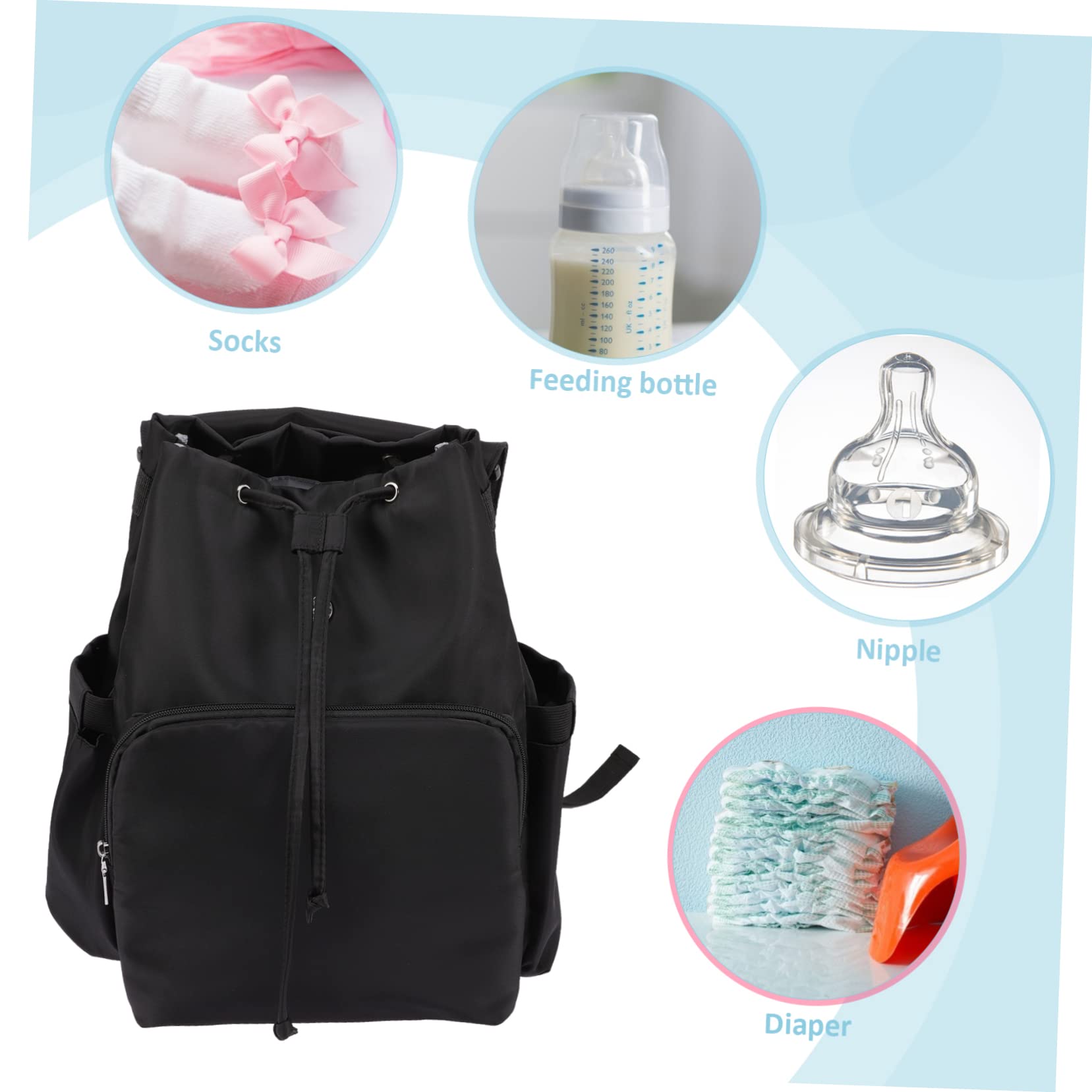 DECHOUS Zaino Per Pannolini Borsa Cambio Bimbi Coulisse Organizer Grande Capacità Per Ragazzo Ragazza Mamma Viaggio Quotidiano