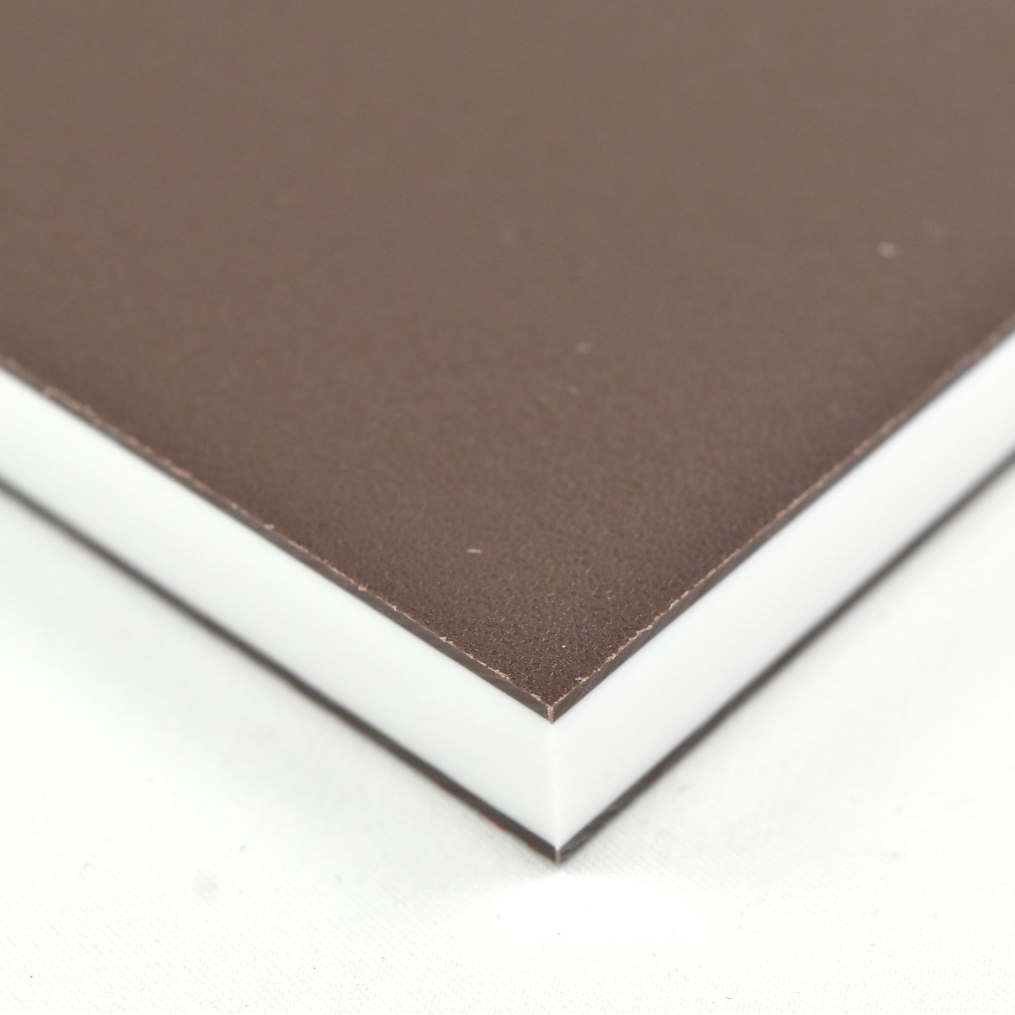 King ColorCore Plastic Sheet 3/4" x 12" x 24" Brown-White-Brown Color Core, HDPE Board, High Density Polyethylene Panel