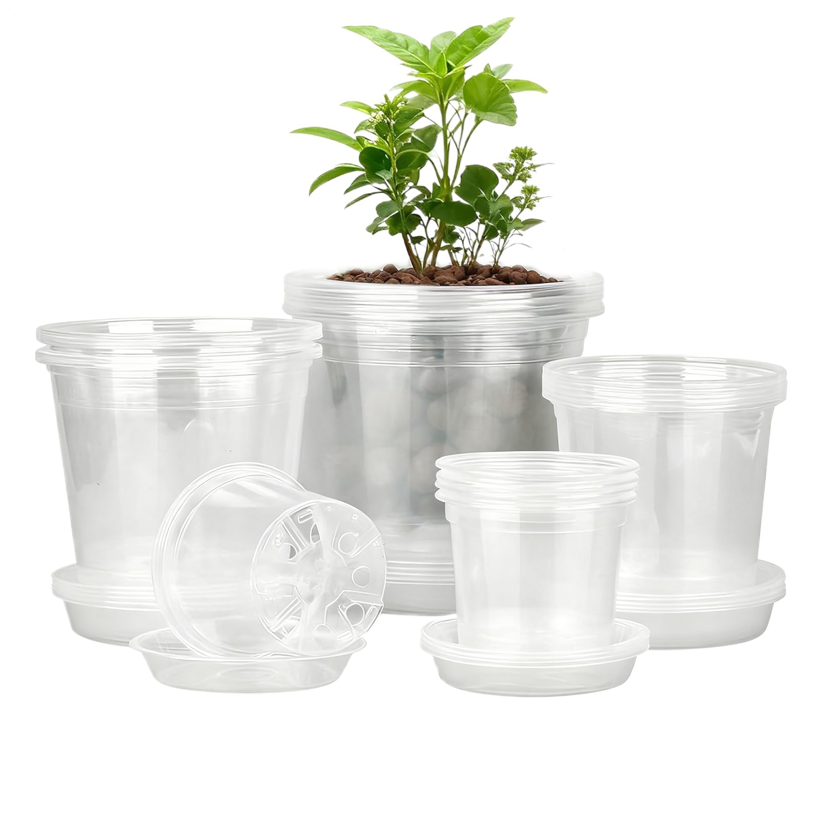 Macetas de vivero duraderas contenedores de plantas con platillos de lactancia