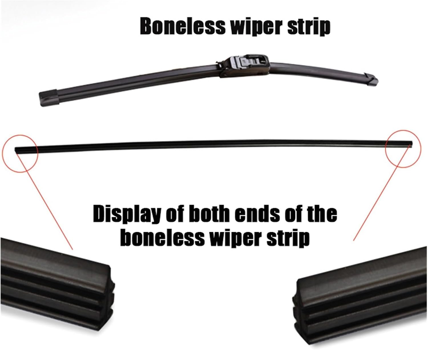 2pcs Boneless Rubber Car Wiper Blade refill Strips Windscreen 6mm 14"16"17"22"24"26"28" Windshield car accessories(2pcs 20inch 500mm)