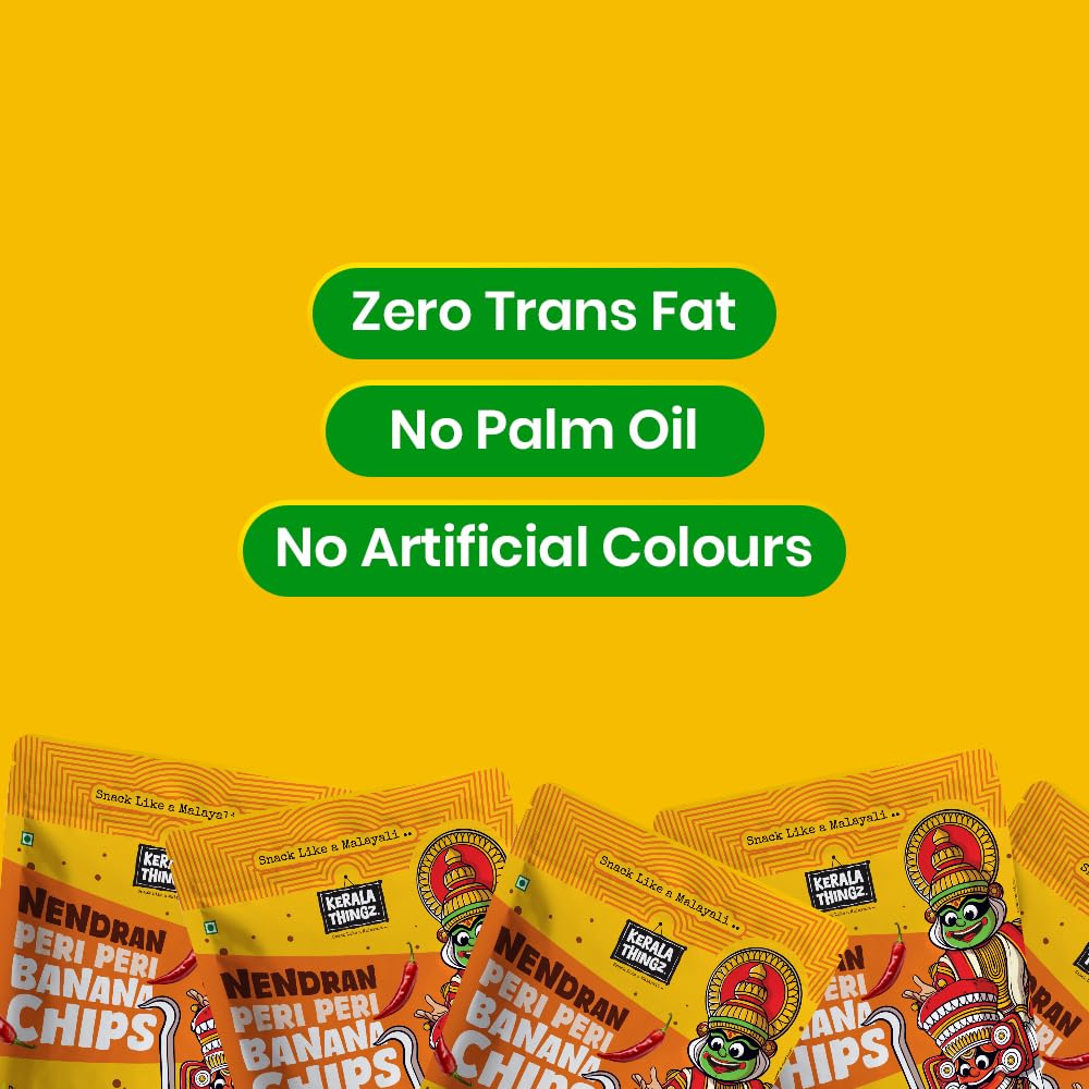 Kerala Thingz Peri Peri Banana Chips (100g) + Jackfruit Chips (150g) | Combo 250g | Traditional Kerala Snack | Premium, Crunchy & Healthy | No Palm Oil, No Preservatives, Gluten Free, No Added Sugar, No Artificial Colours 4