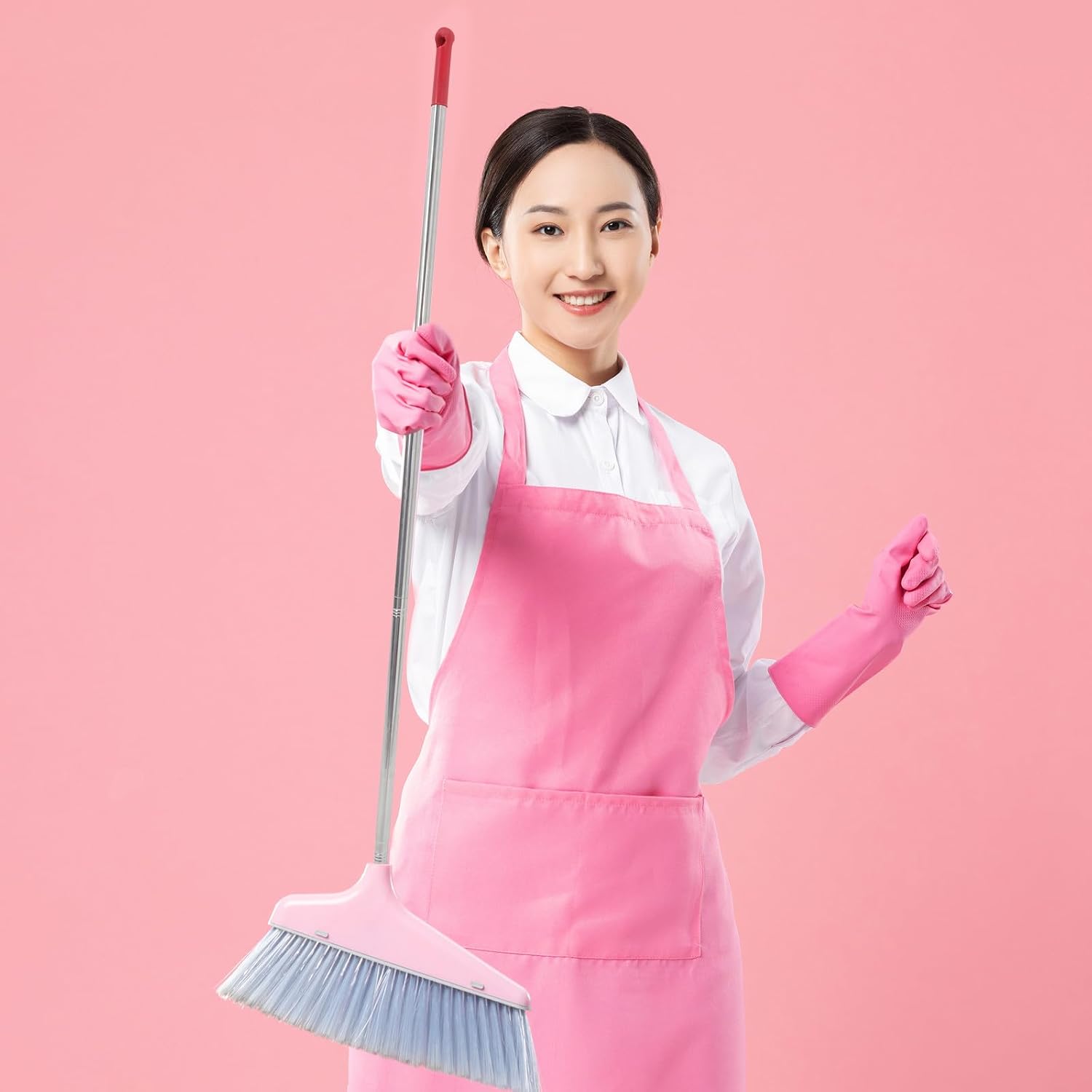 Metal Broom Handle Replacement Rod with Ergonomic Grip